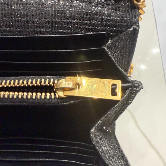 Authentic Saint Laurent (YSL) Rare Glitter Chain Crossbody & Clutch Bag - Picture 7 of 13